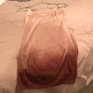 Pink bodycon  velvet dress